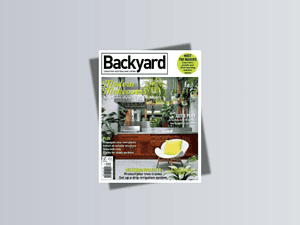 Backyard Creative Australian Living Magazine cover, Issue 13.6 (2016), featuring two Paal Grant projects – The Modular Garden and Malvern East Residence.