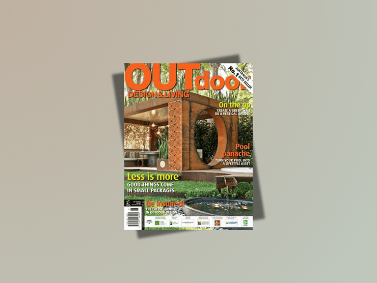 Outdoor Design and Living Magazine cover, Edition 25 (2012), featuring Paal Grants Conversation Garden – an award-winning show garden built around circular spaces and structured seating.